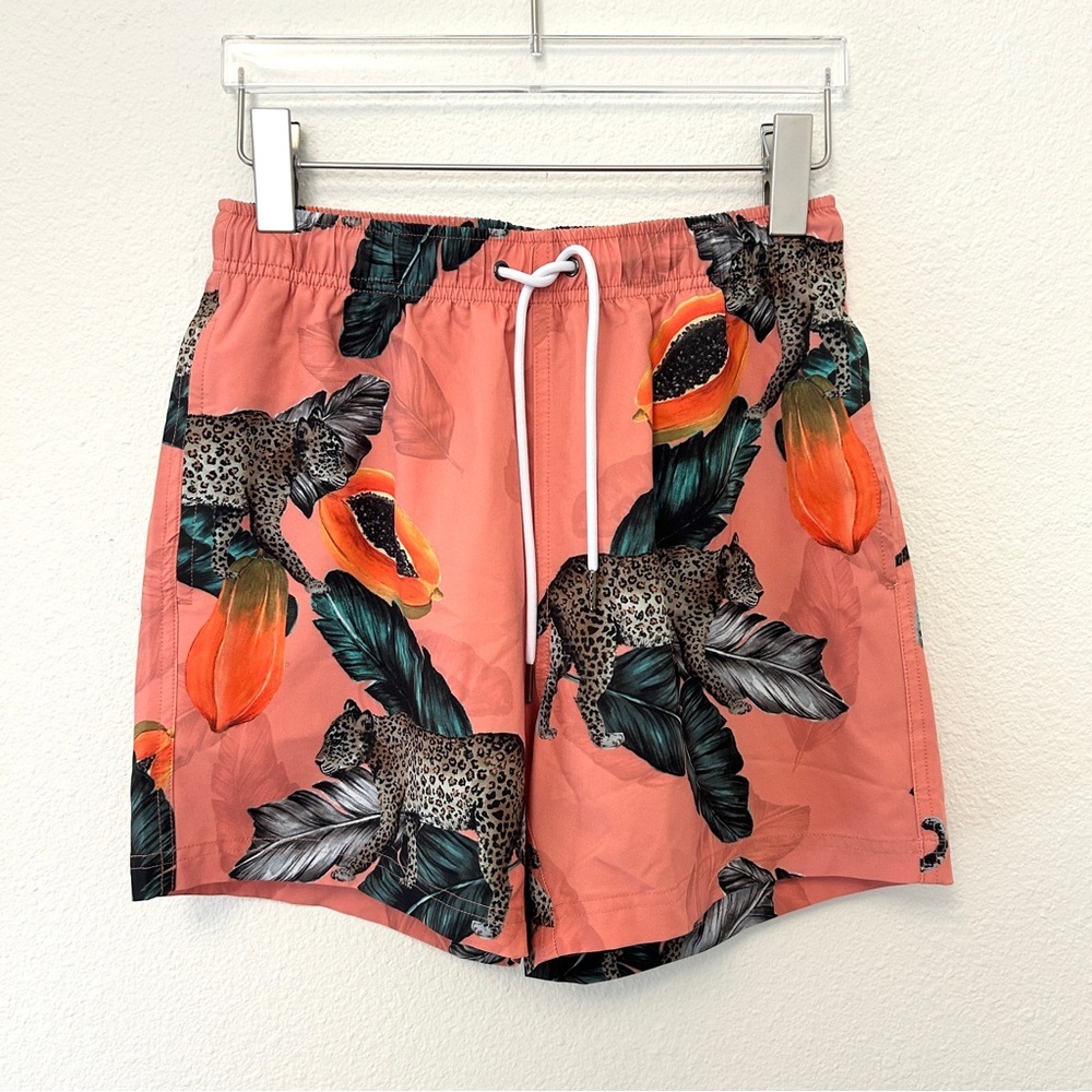 Mavrans Fruta Bomba Cropped Top Shorts Set Vacation Leopard Coral Size Small - Picture 9 of 16